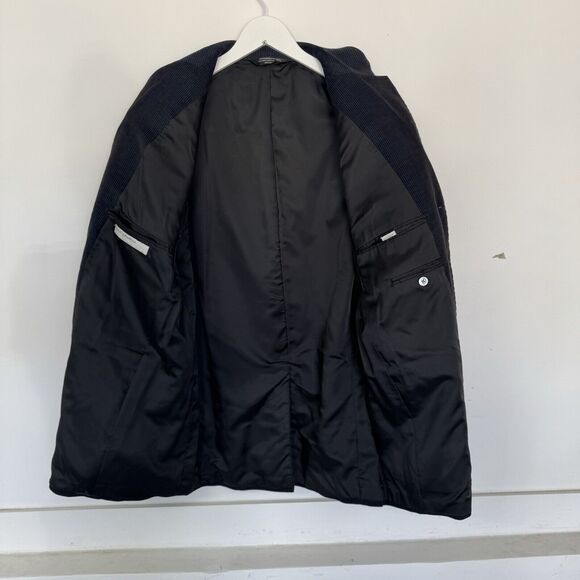 Perry Ellis Sport Coat Blazer Navy Corduroy Suit Jacket Cotton 42 Regular - Picture 4 of 16